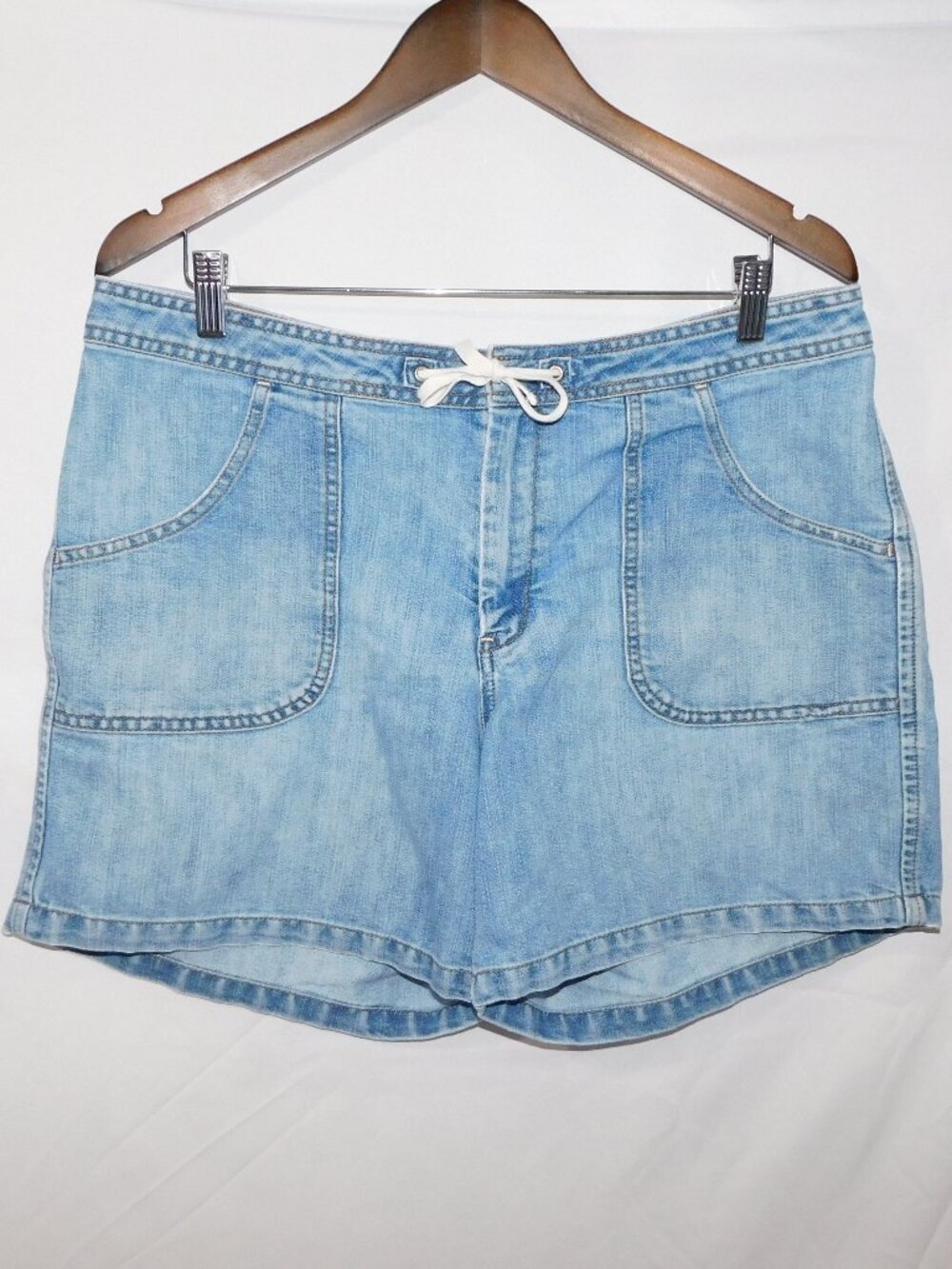 VTG Old Navy Just below the Waist Blue Jean Shorts Womens 14 Drawstring Denim